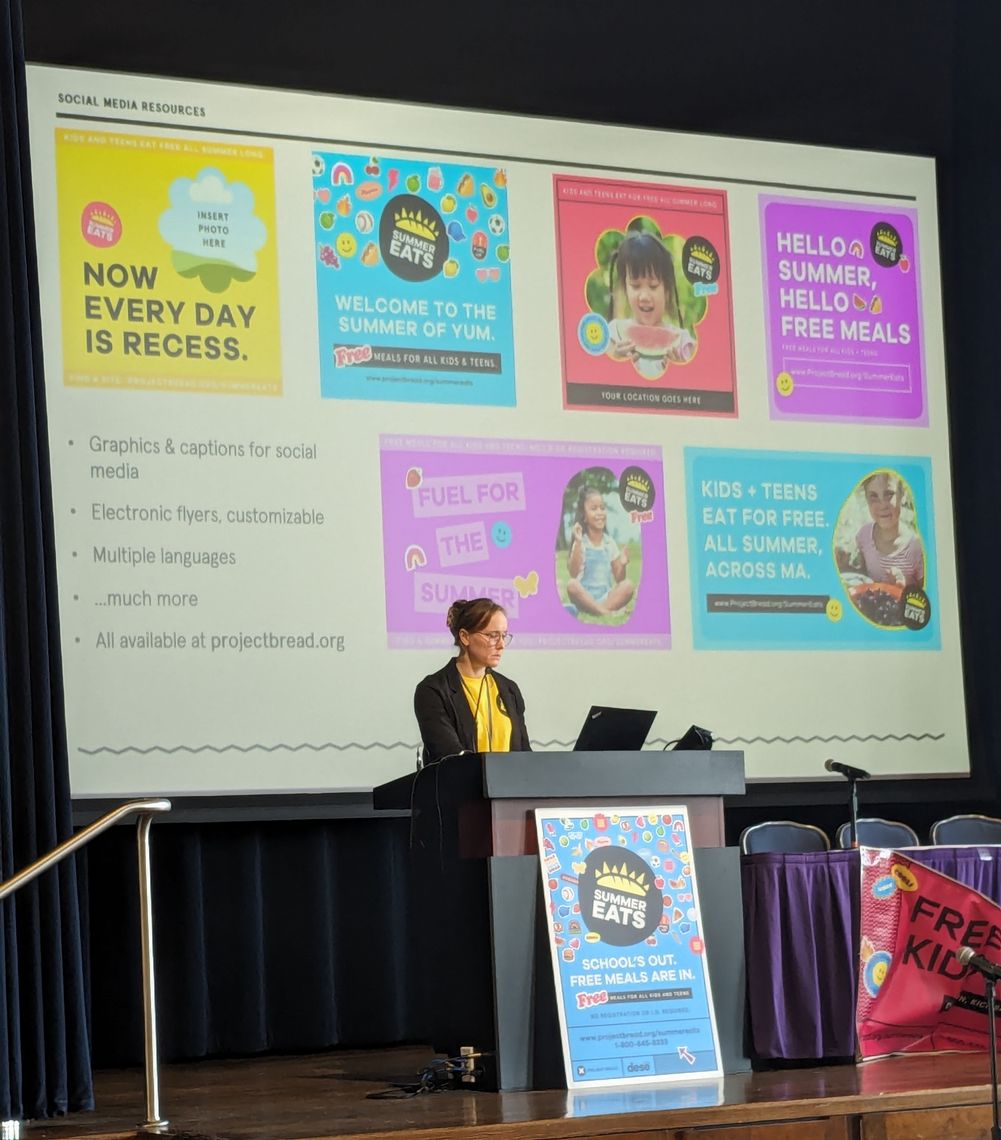 Natasha Smith, Director of Child Nutrition at Project Bread, shares information on Summer Eats outreach material.