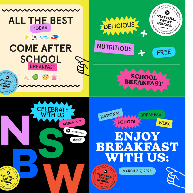 a collection of 4 national school breakfast week images