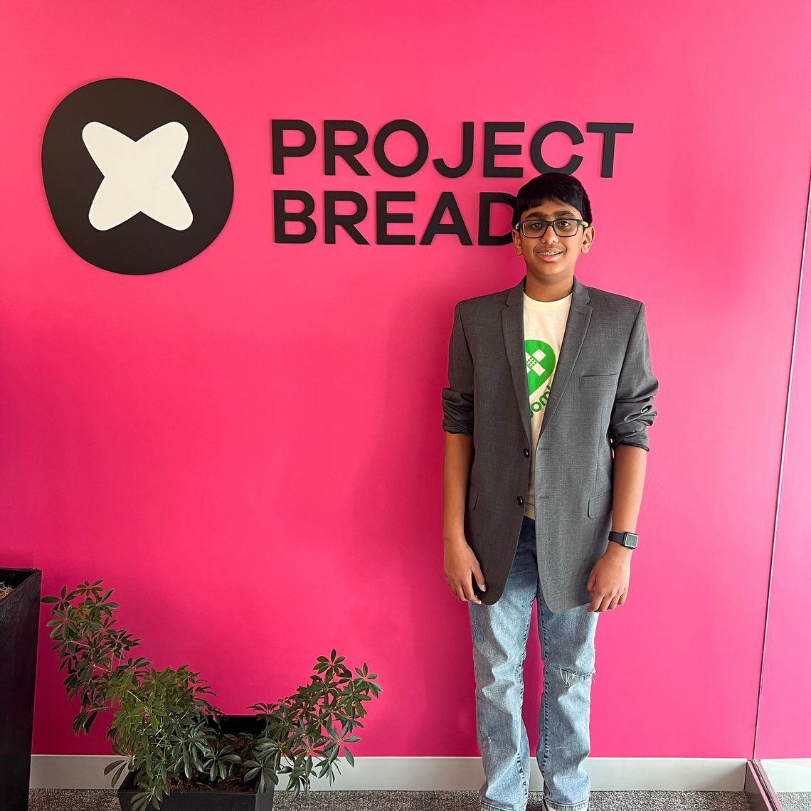 Sri visits Project Bread's office.