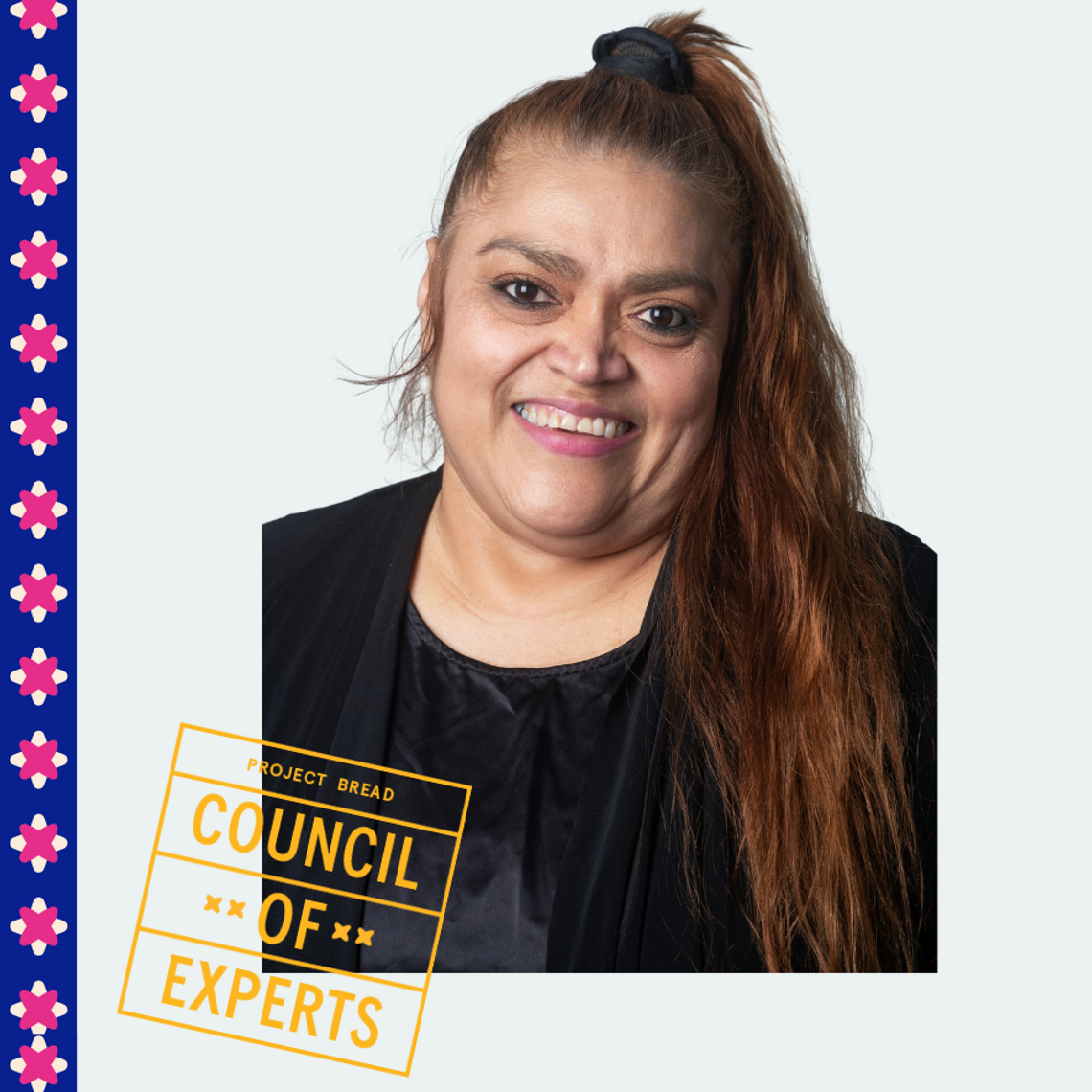 A headshot of Elsa Flores, 2023-2024 Council of Experts council member.