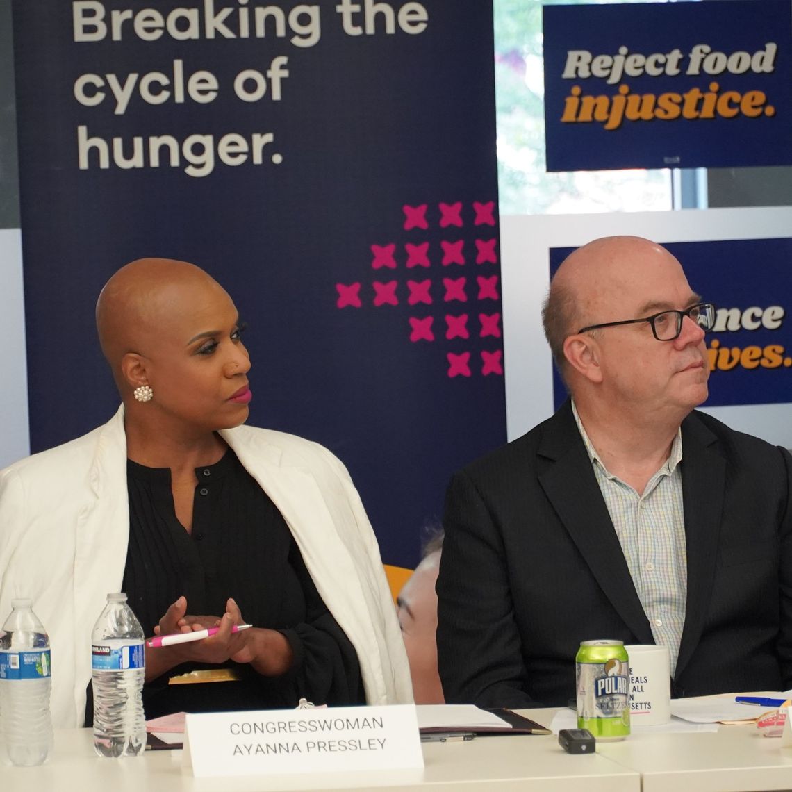 Rep. Pressley and Rep. McGovern Listening