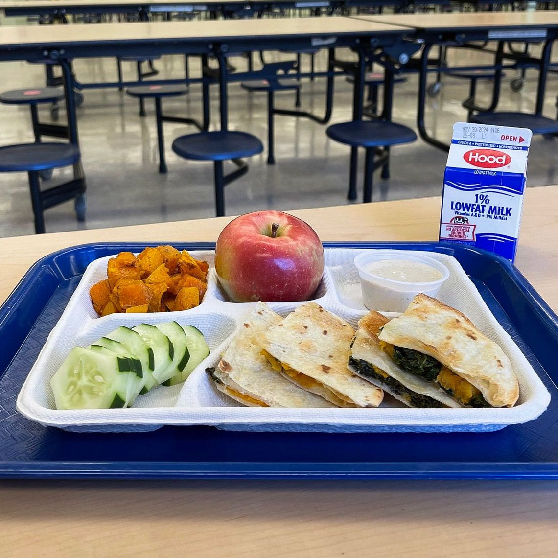 Butternut Squash and Kale Quesadilla w/ Chipotle Lime Sauce